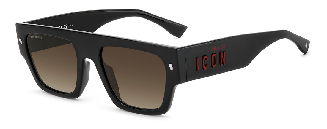 Sonnenbrillen dsquared2 icon 0031/s oit ha negro rectangular masculino größe 55mm - Hauptansicht