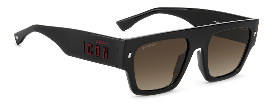 Sonnenbrillen dsquared2 icon 0031/s oit ha negro rectangular masculino größe 55mm - Detailansicht