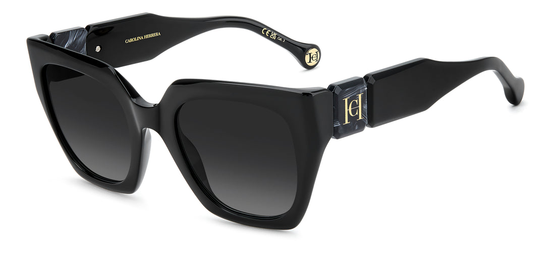 Lunettes de soleil carolina herrera her 0414/s 807 9o negro square femenino taille 52mm - Vue principale