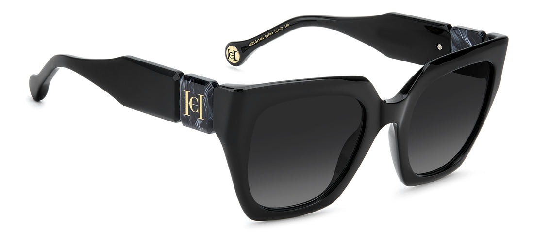 Lunettes de soleil carolina herrera her 0414/s 807 9o negro square femenino taille 52mm - Vue détaillée