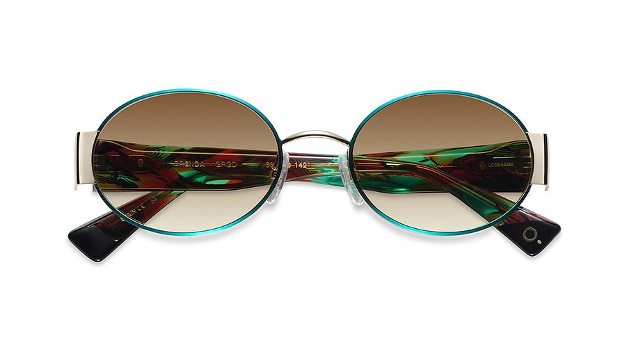 Óculos de sol etnia barcelona brenda sun grgd verde oval femenino tamanho 53mm - Vista de detalhe