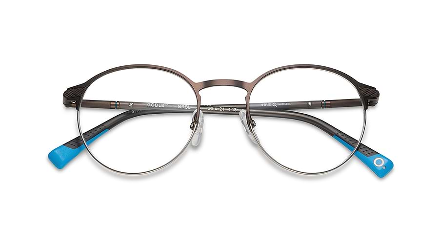 Óculos graduados etnia barcelona godley brsl marron masculino tamanho 50mm - Vista de detalhe