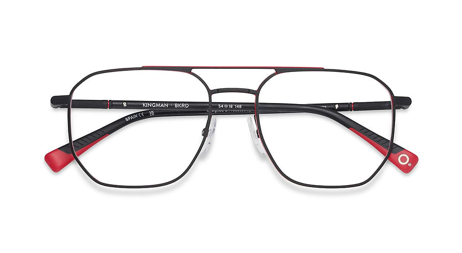 Óculos graduados etnia barcelona kingman bkrd negro masculino tamanho 54mm - Vista de detalhe
