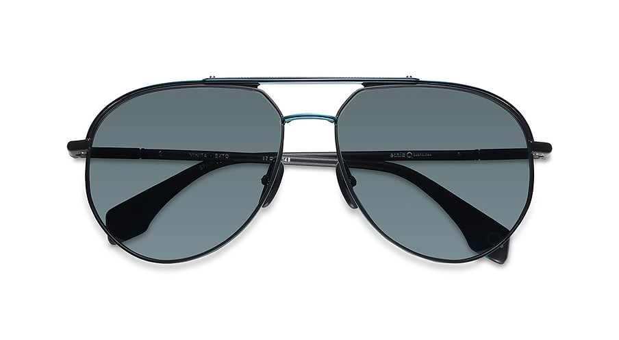 Óculos de sol etnia barcelona vinita sun bktq negro pilot masculino tamanho 62mm - Vista de detalhe