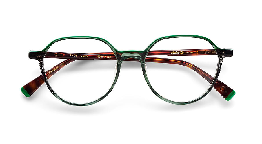Lunettes de vue etnia barcelona andy grhv verde masculino taille 50mm - Vue détaillée