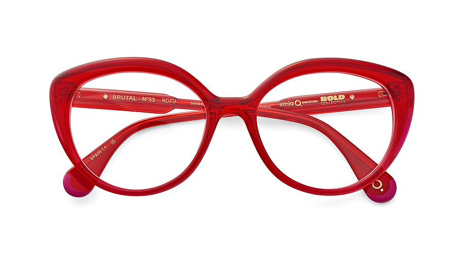 Óculos graduados etnia barcelona brutal no.33 rdfu rojo femenino tamanho 54mm - Vista de detalhe