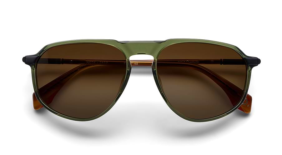 Óculos de sol etnia barcelona pecos sun grog verde pilot masculino tamanho 57mm - Vista de detalhe