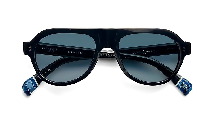 Óculos de sol etnia barcelona portbou sun bkbl negro pilot unisex tamanho 55mm - Vista de detalhe