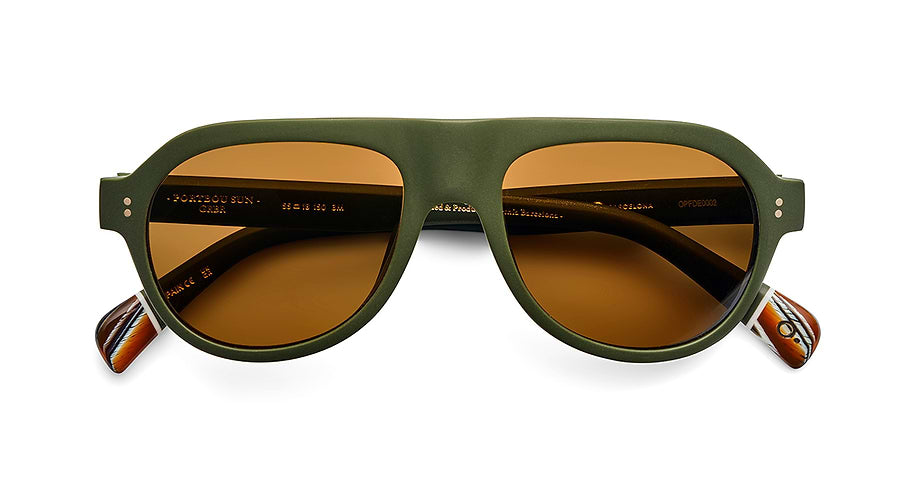 Óculos de sol etnia barcelona portbou sun grbr verde pilot unisex tamanho 55mm - Vista de detalhe