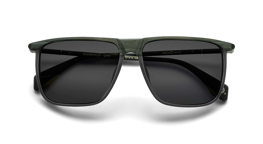 Óculos de sol etnia barcelona romeroville sun gryw verde rectangular masculino tamanho 57mm - Vista de detalhe