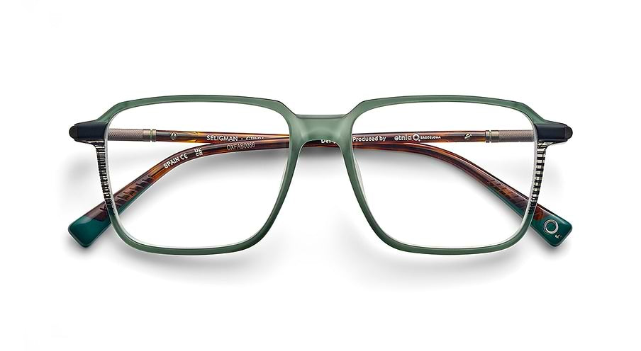 Óculos graduados etnia barcelona seligman grhv verde masculino tamanho 53mm - Vista de detalhe