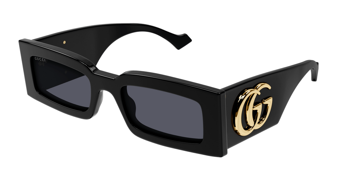 Sunglasses gucci gg1425s 001 negro rectangular femenino size 53mm - Main view