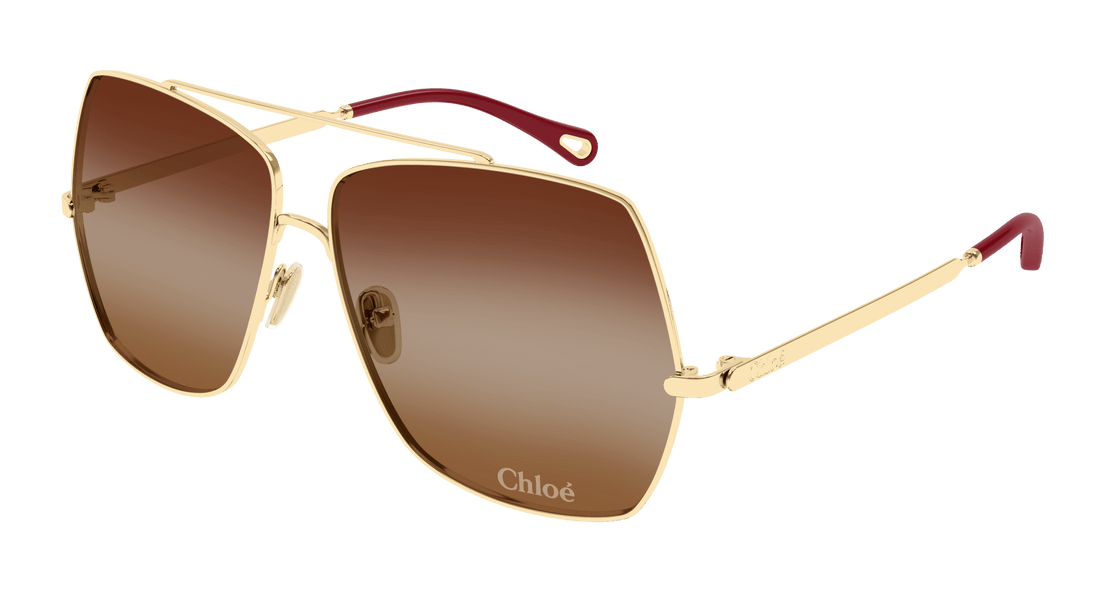 Sunglasses chloé ch0278s 001 dorado rectangular / squared femenino size 62mm - Main view