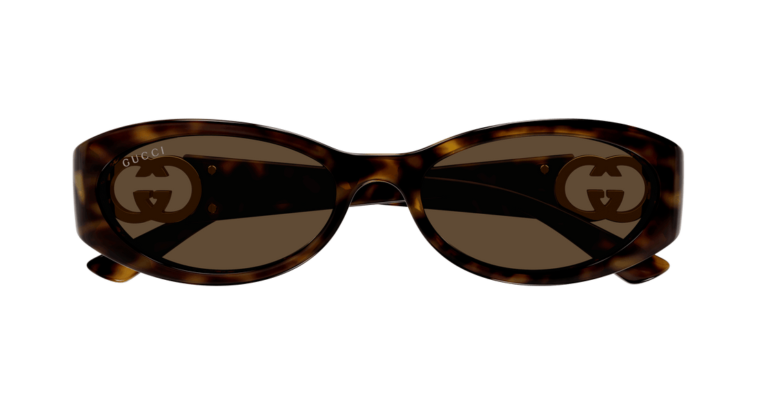 Lunettes de soleil gucci gg1660s 002 havana round/oval/panthos femenino taille 54mm - Vue détaillée
