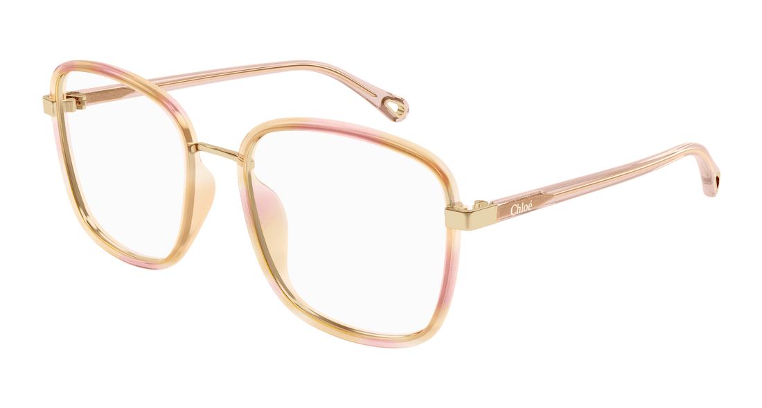 Prescription glasses chloé ch0034o 016 havana rectangular / squared femenino size 53mm - Main view