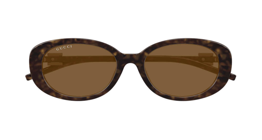 Occhiali da sole gucci gg1684sa 004 havana round/oval/panthos femenino taglia 55mm - Vista dettagliata