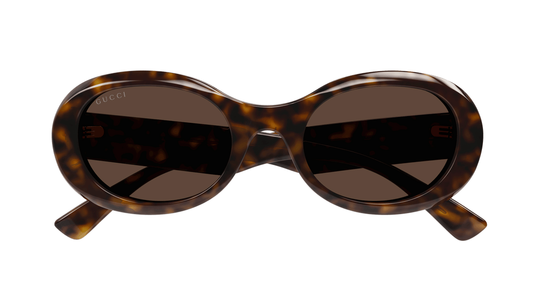 Óculos de sol gucci gg1587s 002 havana oval femenino tamanho 52mm - Vista de detalhe