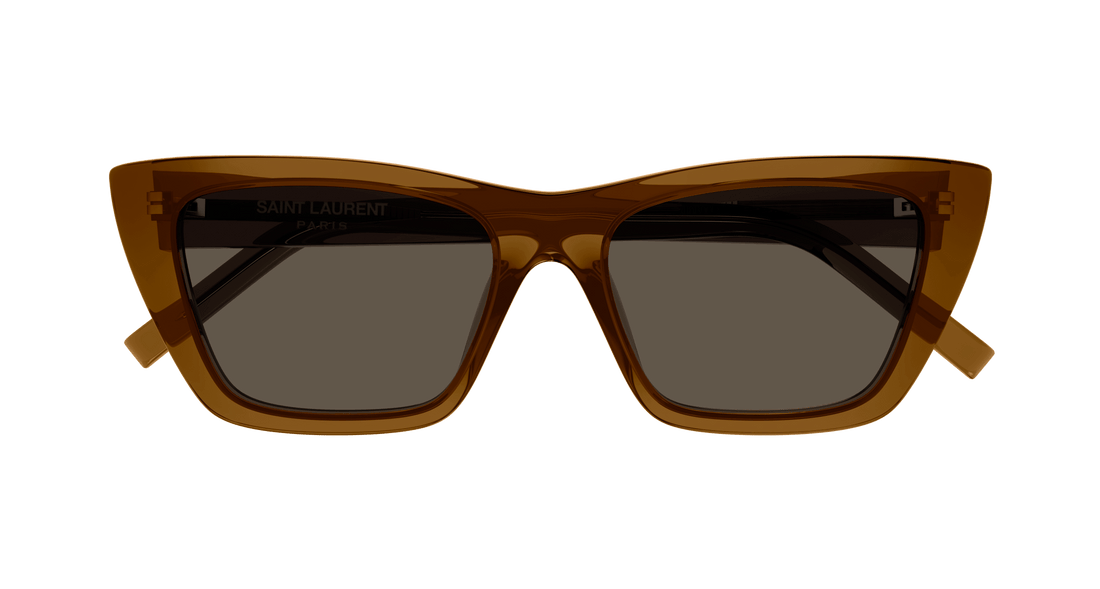 Okulary przeciwsłoneczne saint laurent sl 276 mica 060 marron cat eye femenino rozmiar 55mm - Widok szczegółowy