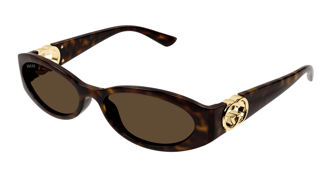 Lunettes de soleil gucci gg1660s 002 havana round/oval/panthos femenino taille 54mm - Vue principale
