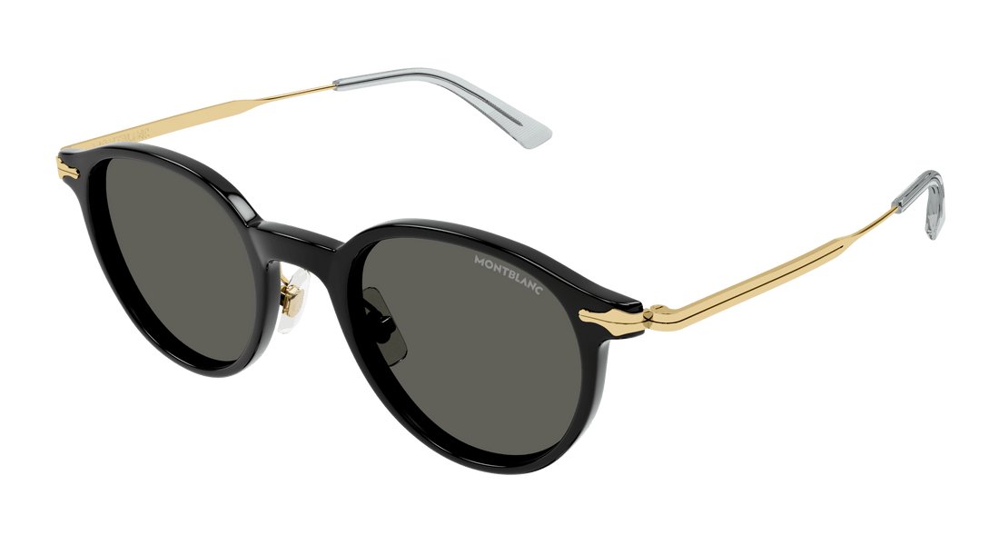 Lunettes de soleil montblanc mb0362s 001 negro round/oval/panthos masculino taille 49mm - Vue principale