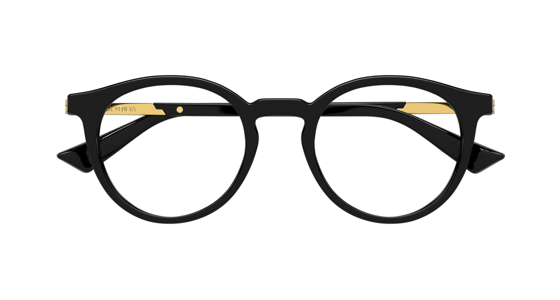 Óculos graduados bottega veneta bv1335oa 001 negro round/oval/panthos unisex tamanho 50mm - Vista de detalhe