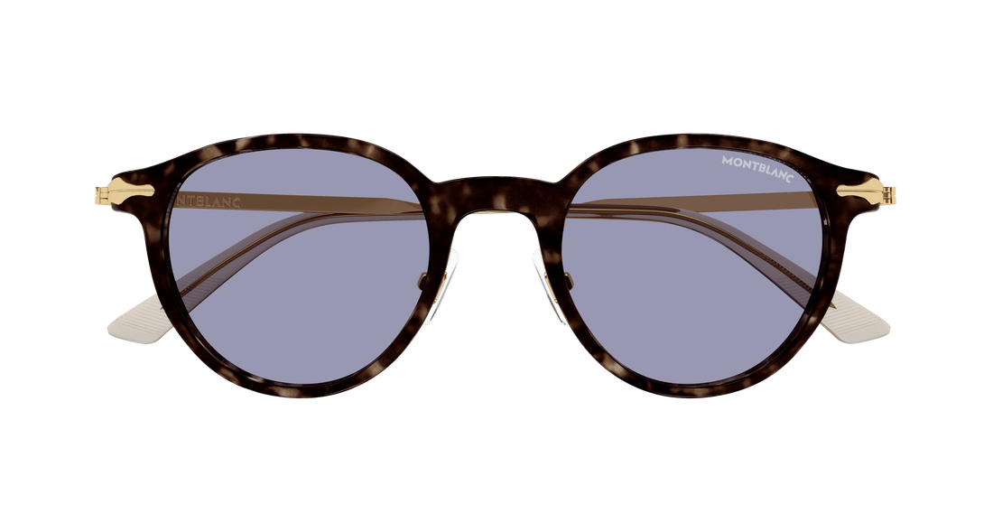 Gafas de sol montblanc mb0362s 002 havana round/oval/panthos masculino talla 49mm - Vista de detalle