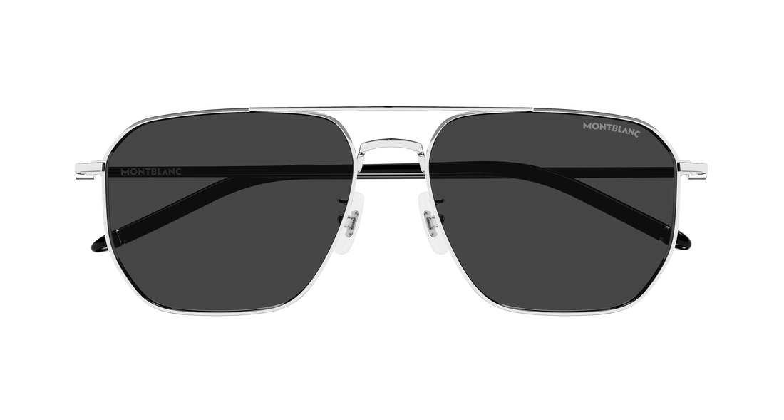 Lunettes de soleil montblanc mb0367sa 002 plateado pilot/navigator masculino taille 60mm - Vue détaillée