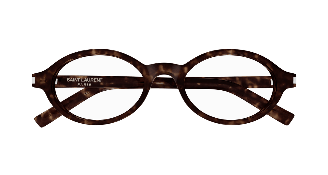 Occhiali da vista saint laurent sl 751 jeanne opt 002 havana round/oval/panthos femenino taglia 50mm - Vista dettagliata