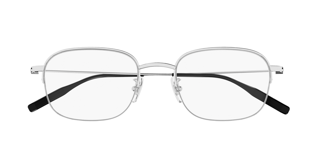 Occhiali da vista montblanc mb0372oa 001 plateado round/oval/panthos masculino taglia 51mm - Vista dettagliata