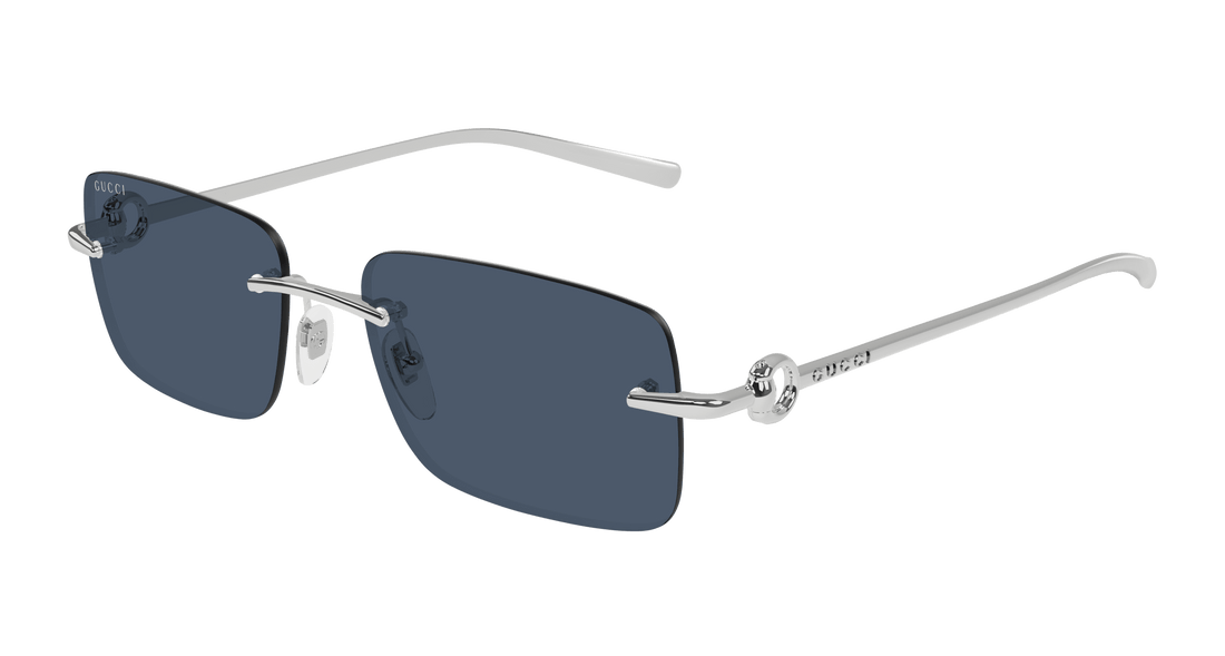 Óculos de sol gucci gg1703s 003 plateado rectangular / squared masculino tamanho 55mm - Vista principal