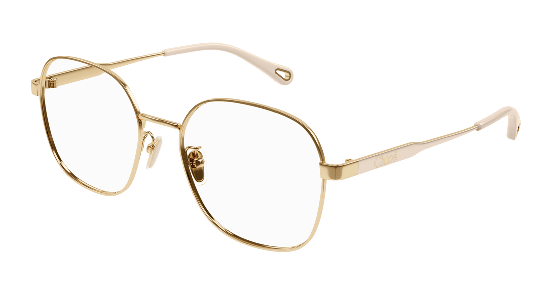 Prescription glasses chloé ch0274oa 002 dorado round/oval/panthos femenino size 54mm - Main view