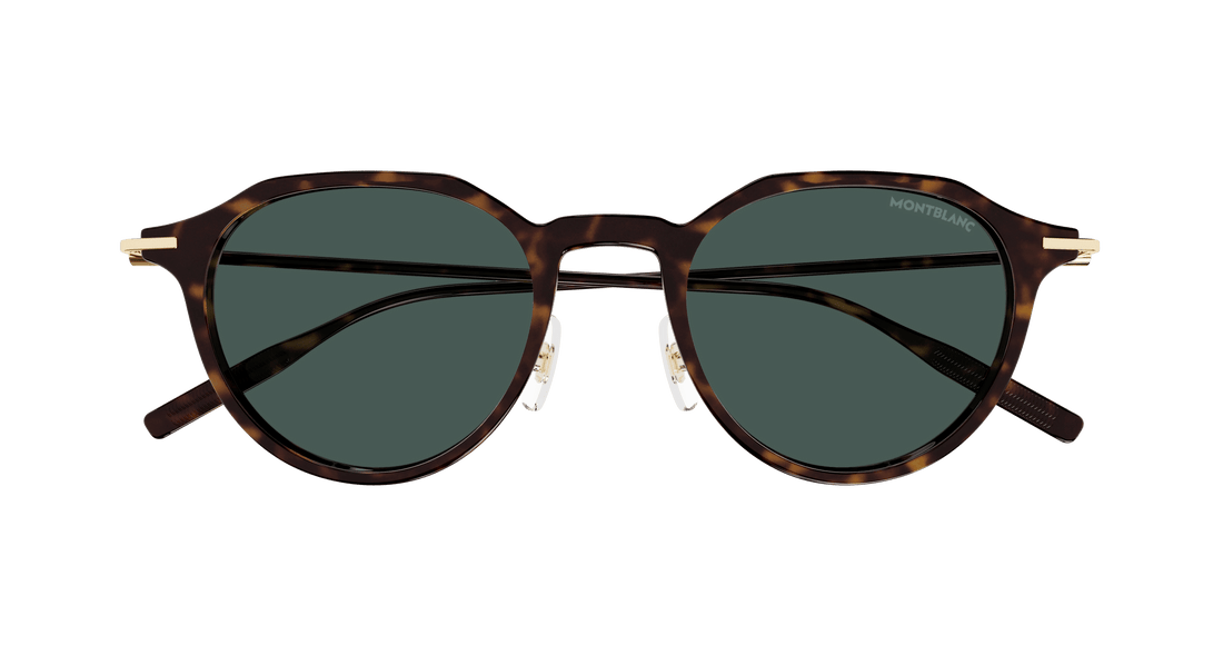 Gafas de sol montblanc mb0355s 002 havana round/oval/panthos masculino talla 49mm - Vista de detalle