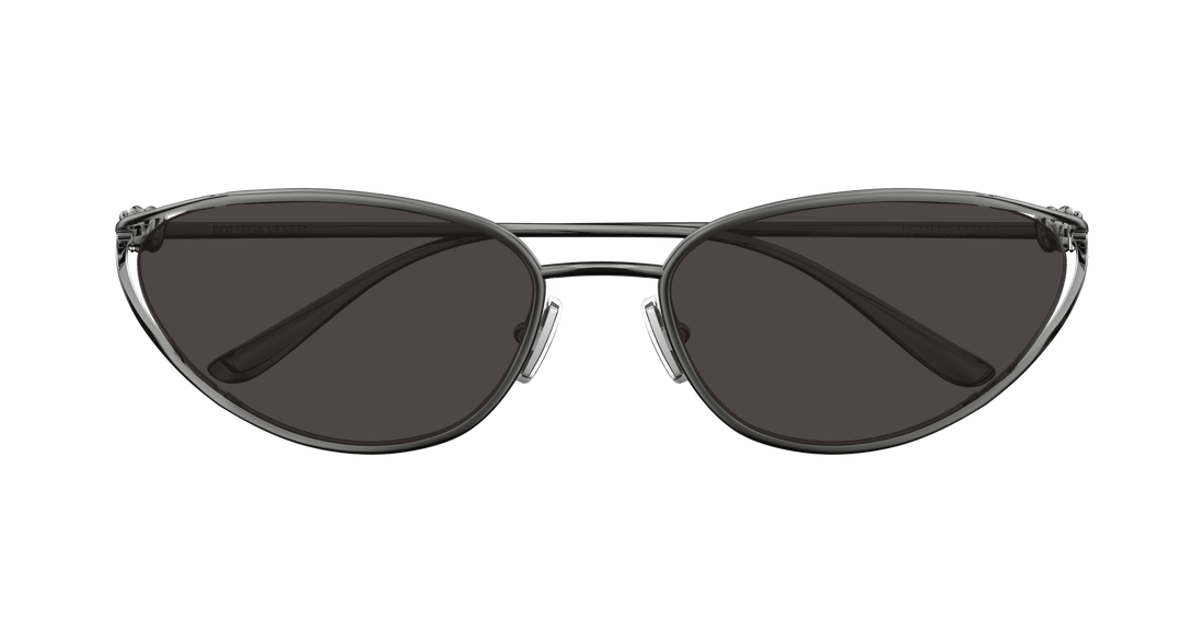 Óculos de sol bottega veneta bv1330s 001 rutenio cat eye femenino tamanho 57mm - Vista de detalhe