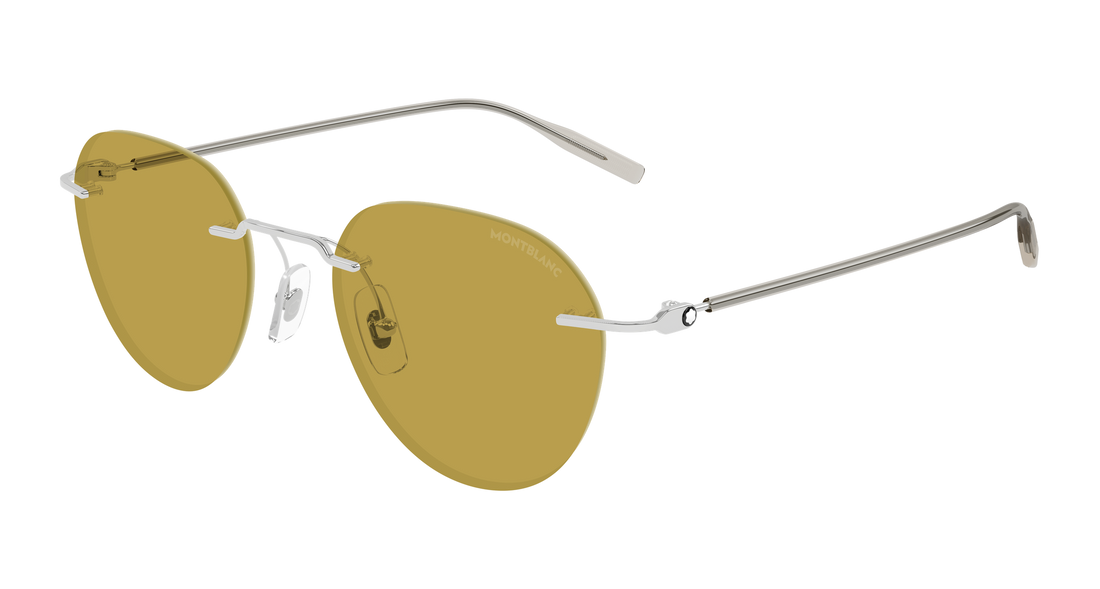 Sunglasses montblanc mb0428s 005 plateado round/oval/panthos masculino size 51mm - Main view