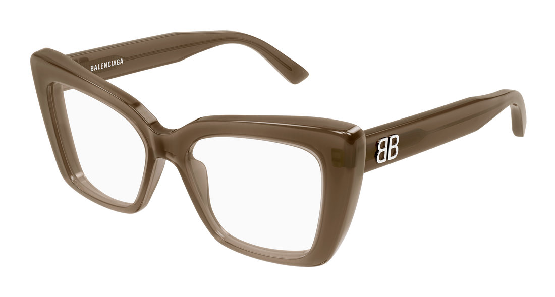 Prescription glasses balenciaga bb0297o 005 marron butterfly femenino size 52mm - Main view