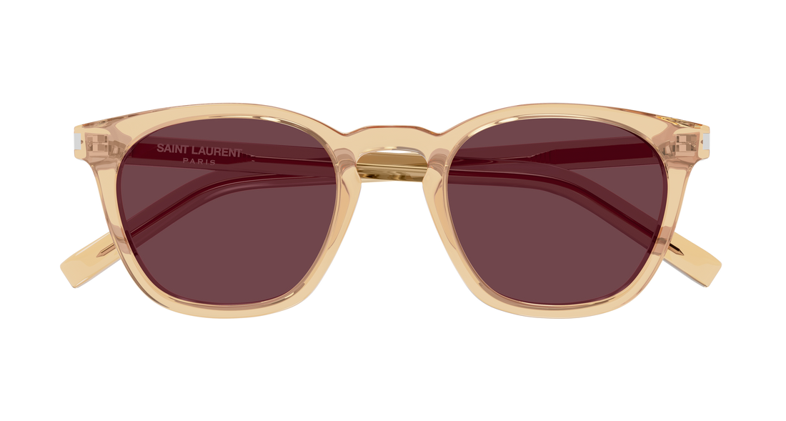 Óculos de sol saint laurent sl 28 055 amarillo rectangular / squared unisex tamanho 49mm - Vista de detalhe