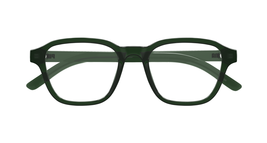 Brillen puma pu0518o 005 verde rectangular / squared masculino maat 51mm - Detailaanzicht