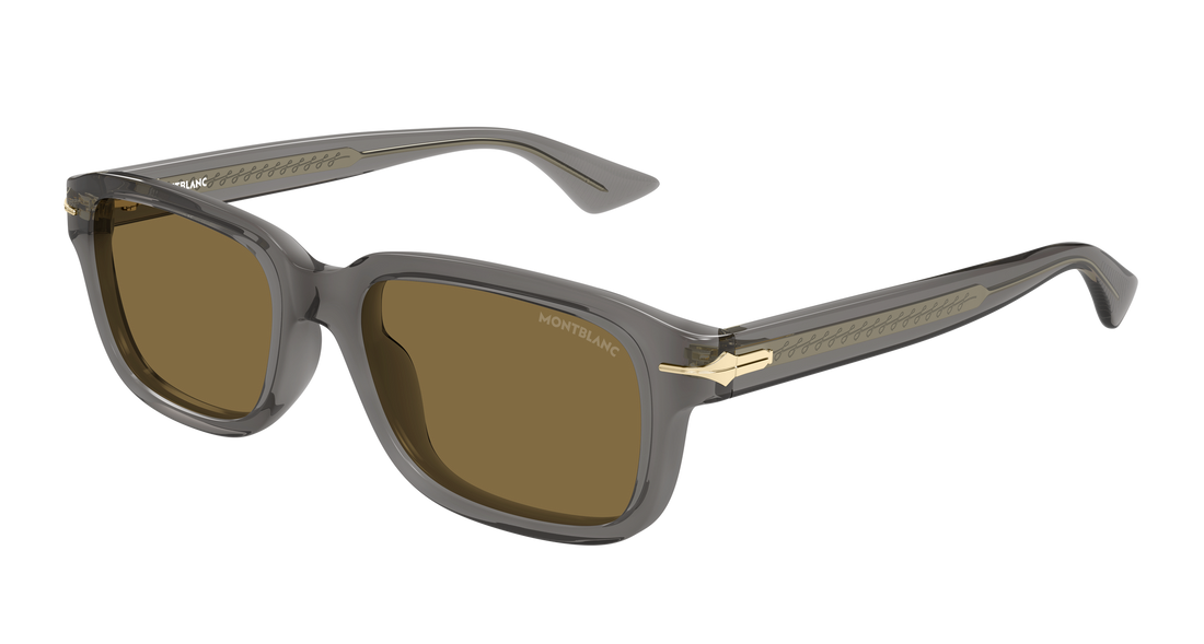 Gafas de sol montblanc mb0436s 003 gris rectangular / squared masculino talla 54mm - Vista principal