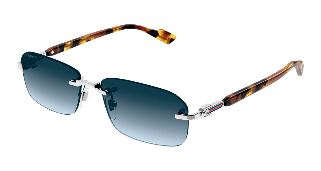 Sunglasses gucci gg1221s 007 plateado square masculino size 56mm - Main view