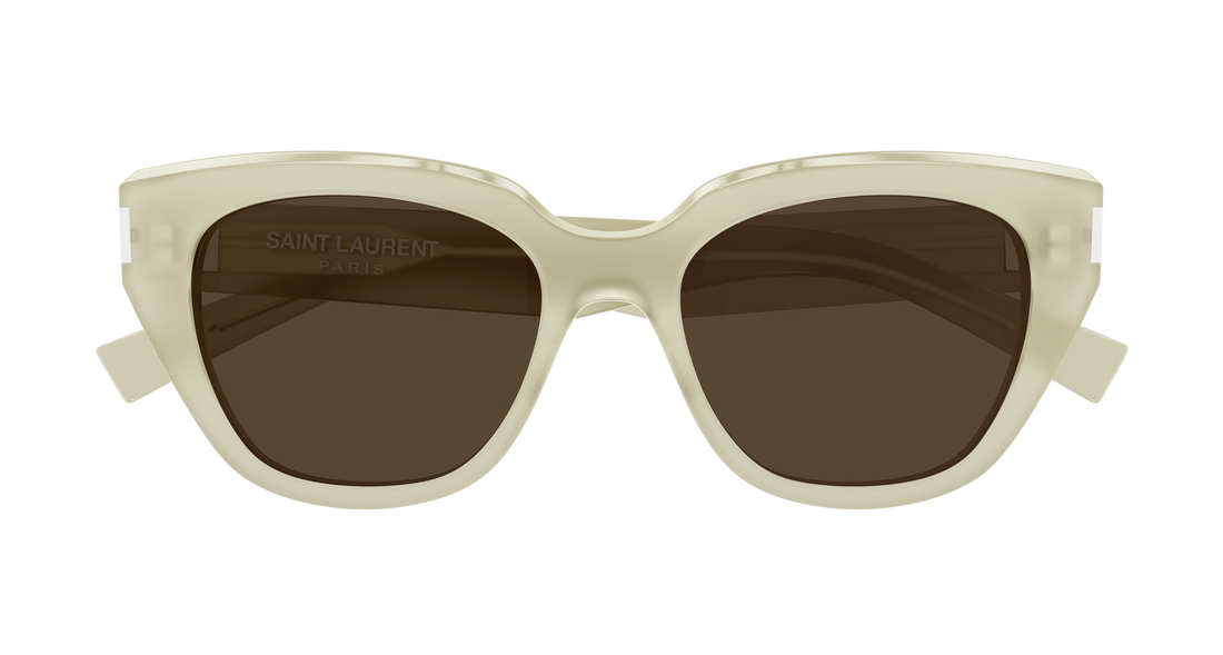 Óculos de sol saint laurent sl 827/k 004 beige cat eye femenino tamanho 54mm - Vista de detalhe