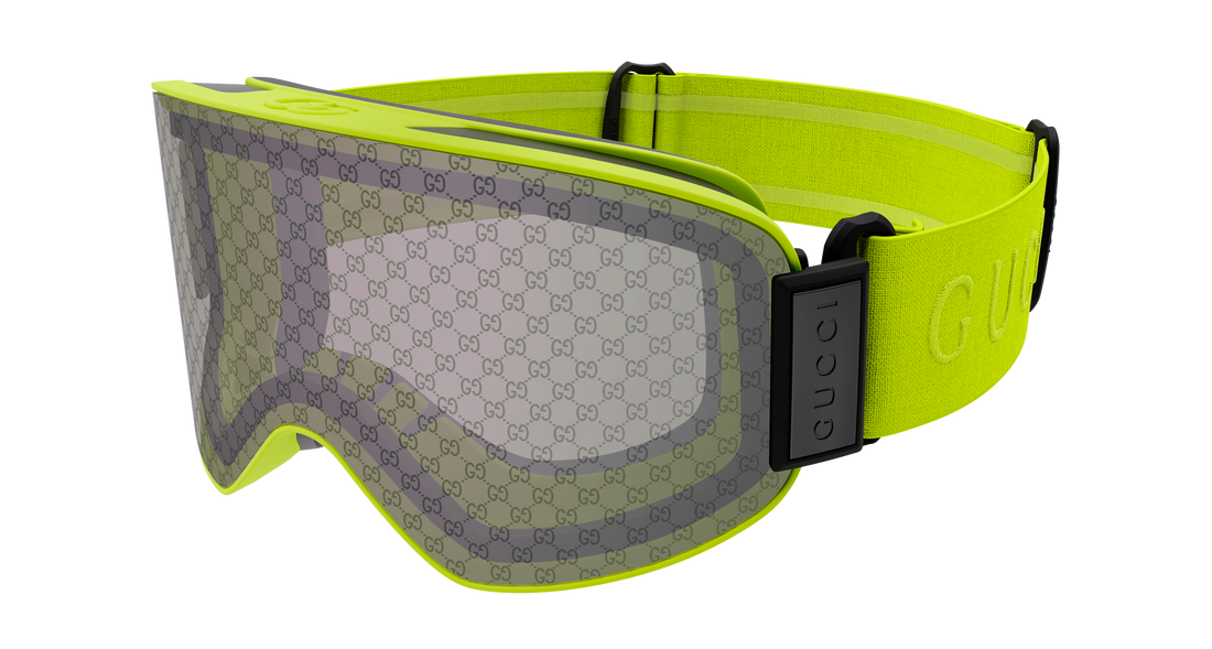 Occhiali da sole gucci gg1974s 002 verde mask unisex taglia 99mm - Vista dettagliata