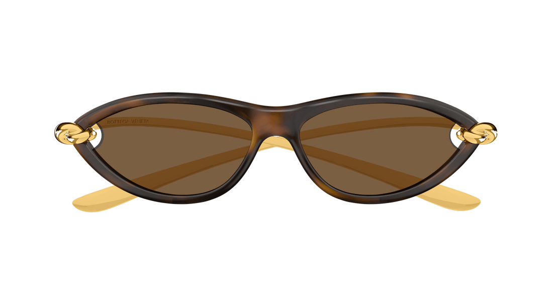 Occhiali da sole bottega veneta bv1390s 002 havana cat eye femenino taglia 56mm - Vista dettagliata