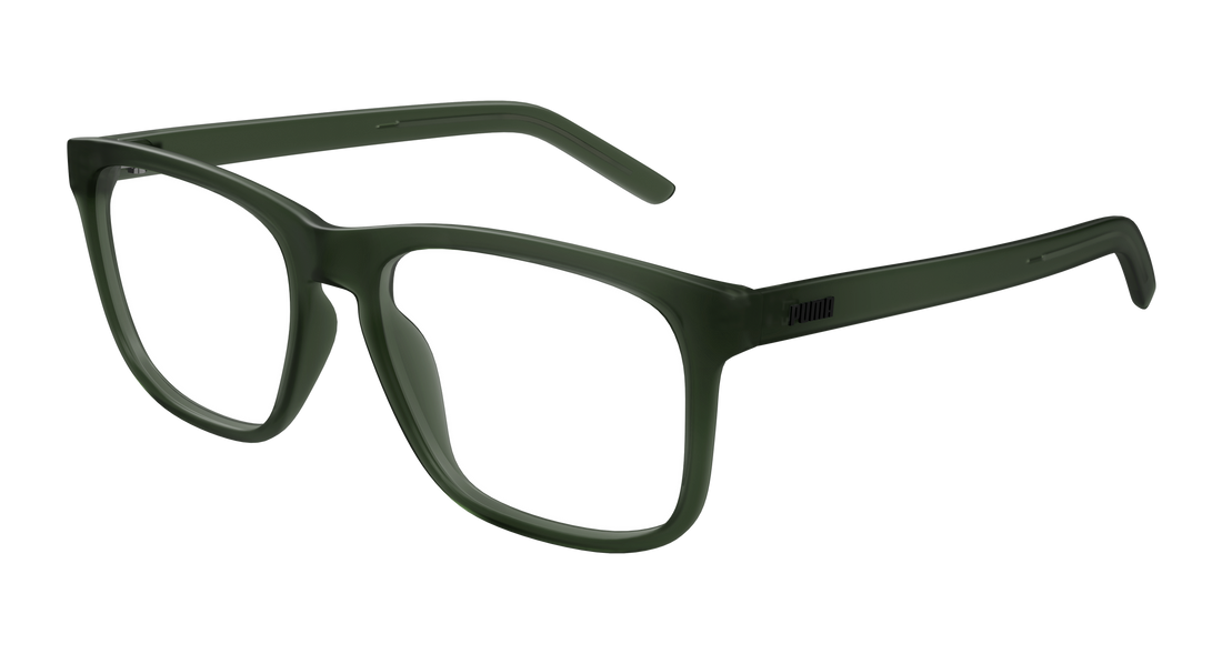 Brillen puma pu0517o 005 verde rectangular / squared masculino maat 55mm - Hoofdaanzicht