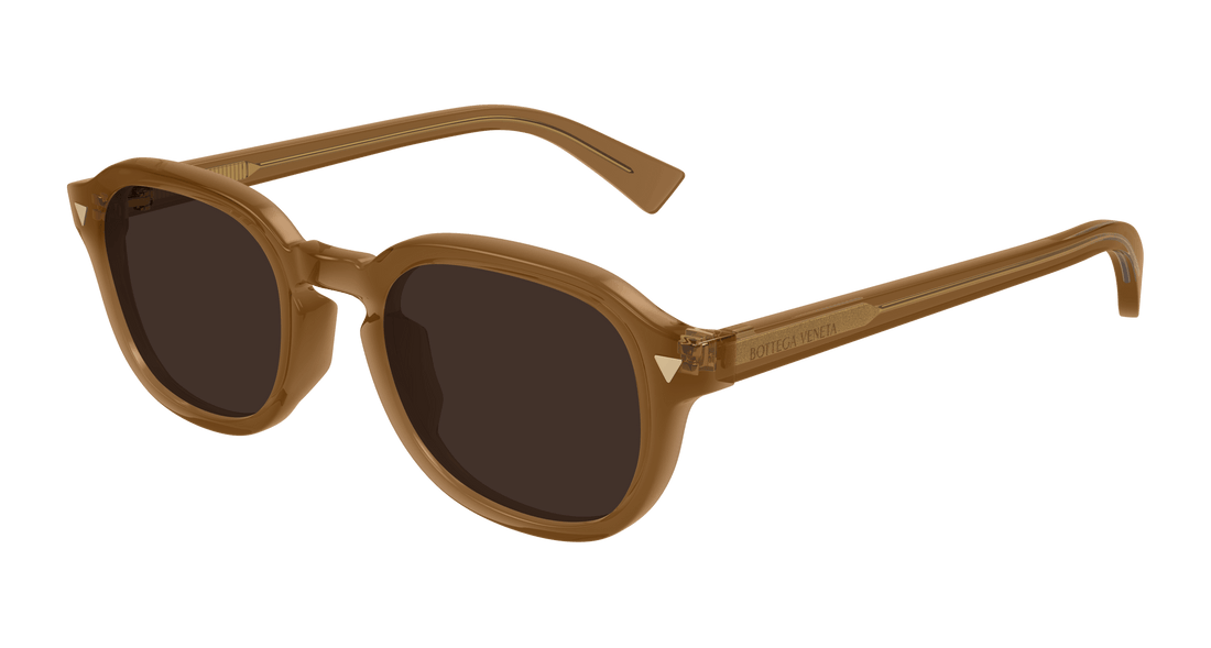Óculos de sol bottega veneta bv1364s 004 marron round masculino tamanho 49mm - Vista principal