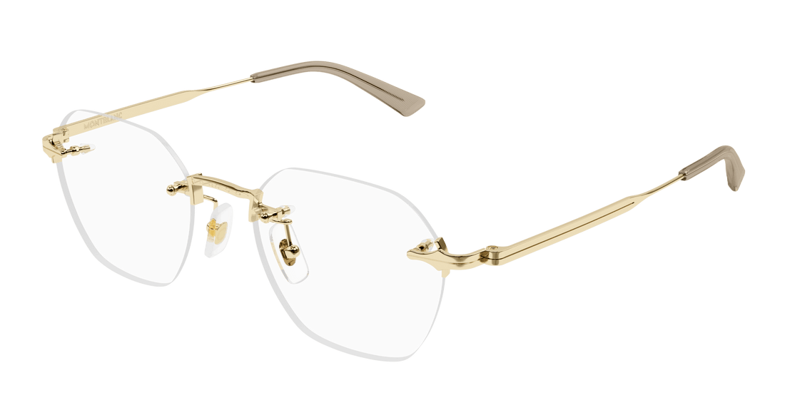Lunettes de vue montblanc mb0403o 001 dorado round masculino taille 50mm - Vue principale