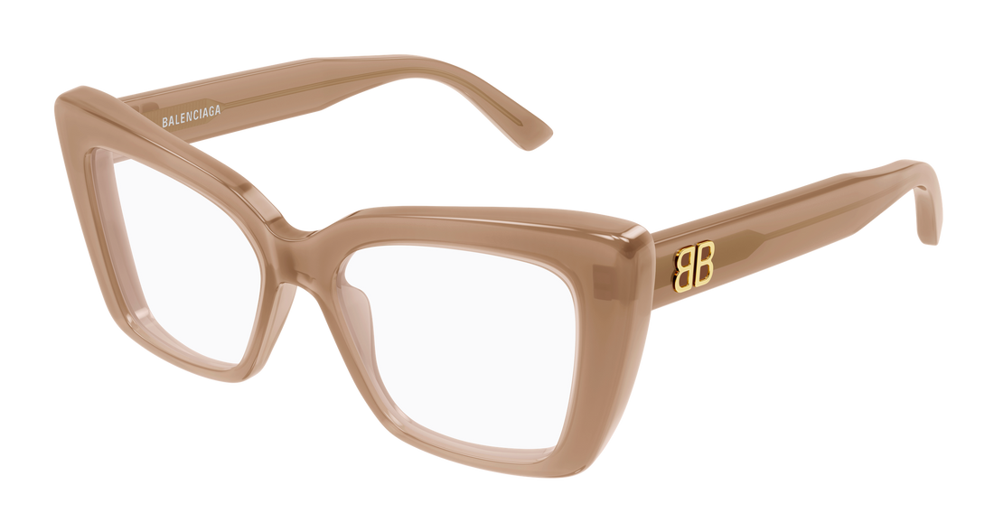 Prescription glasses balenciaga bb0297o 006 marron butterfly femenino size 52mm - Main view