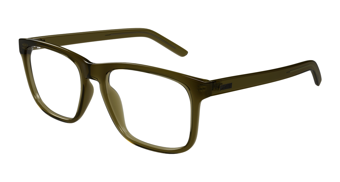 Brillen puma pu0517o 004 verde rectangular / squared masculino maat 55mm - Hoofdaanzicht