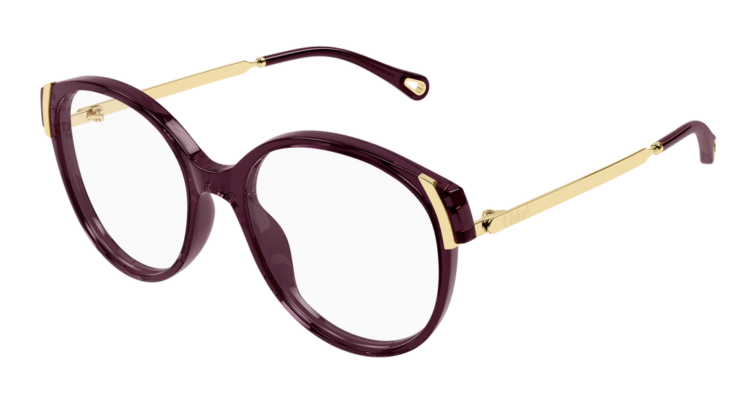 Prescription glasses chloé ch0328o 010 violeta round/oval/panthos femenino size 54mm - Main view