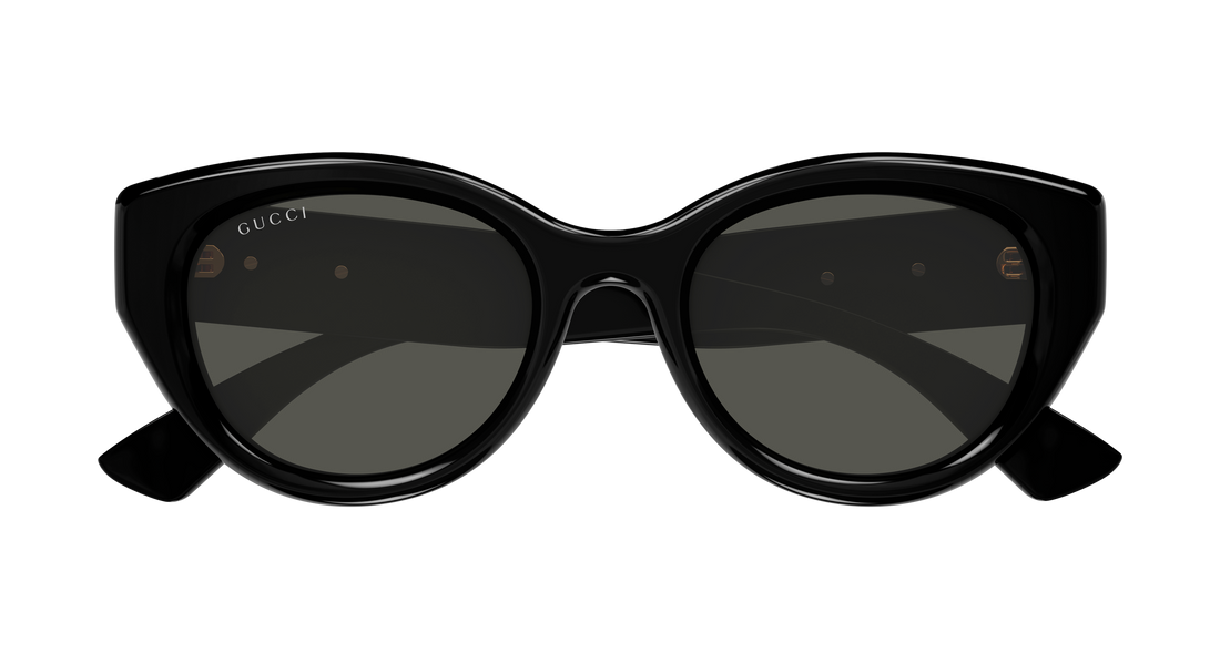 Óculos de sol gucci gg1976sk 001 negro round/oval/panthos femenino tamanho 52mm - Vista de detalhe