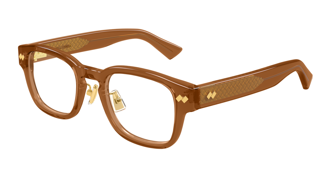Prescription glasses bottega veneta bv1404oa 007 marron rectangular / squared masculino size 53mm - Main view